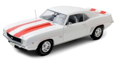 HIGHWAY-18026 - Voiture de 1969 couleur blanche avec bandes rouges - CHEVROLET Camaro Z10
