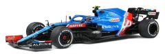 SOL1808103 - Voiture de 2021 couleur bleu et rouge ESTEBAN OCON – ALPINE A521 GP Hongrie