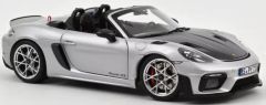 NOREV187270 - Voiture cabriolet de 2023 couleur argent - PORSCHE 718 Spyder RS avec pack Weissach