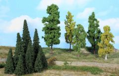 HEK1962 - Décor pour diorama - 40 Arbres et sapins de 5 à 18cm