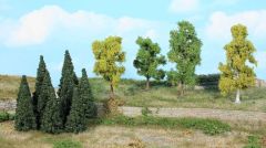 HEK1963 - Décor pour diorama - 30 Arbres et sapins de 5 à 11cm