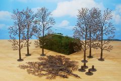 HEK1971 - Décor pour diorama - 10 Arbres avec flocage de 18cm