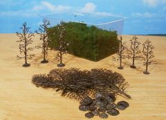 HEK1972 - Décor pour diorama - 15 Arbres avec flocage de 6 à 12cm