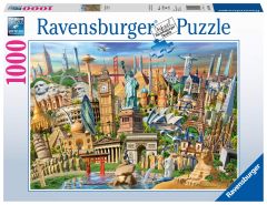 RAV198900 - Puzzle Points de repère du monde – 1000 pièces