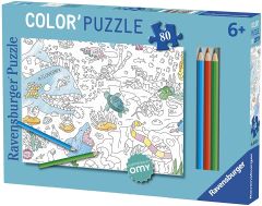 RAV10752 - Puzzle à colorier de 80 Pièces les fonds marins