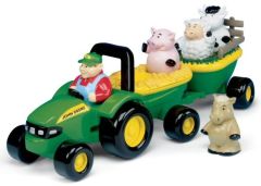 BRI42947 - Tracteur avec remorque, chauffeur et animaux John Deere