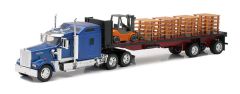 NEW10263 - Camion avec remorue et chariot élévateur et accessoires - KENWORTH W900