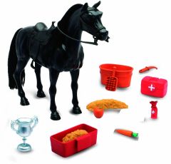 NEW37603B - Figurine avec accessoires et sons - Cheval Noir