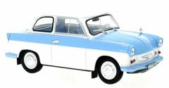 WBXWB124091 - Voiture coupé de couleur bleue clair et blanche – TRABANT P50