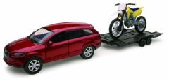 NEW54985C - Voiture avec remorque et moto - AUDI Q7