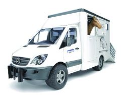BRU2533 - Véhicule de transport pour chevaux MERCEDES Sprinter avec 1 cheval jouet BRUDER