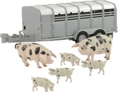 BRI42995 - Bétaillère avec 2 cochons et 4 porcelets