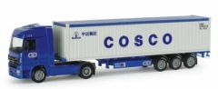 HER154765 - Camion porte container avec container COSCO - MERCEDES Actros 4x2