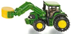 SIK1379 - tracteur JOHN DEERE avec chargeur pince à balles et une balle
