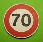 Panneau en kit limitation 70km/h - poteau non fourni