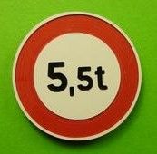 MCD-021 - Panneau en kit interdiction au plus de 5.5t - Poteau non inclus