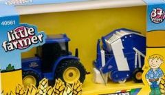 BRI40561 - Tracteur Bleu avec presse ronde