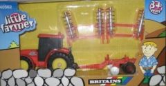 BRI40562 - Tracteur avec Déchaumeur Orange