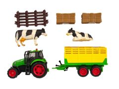 FGK510727B - Jouet tracteur vert et bétaillière avec deux vaches et accessoires