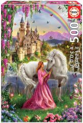 EDU17985 - Puzzle fée et licorne – 500 Pièces