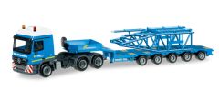HER303989 - Camion MERCEDES BENZ semi-remorque avec pied de flèche pour ru LIEBHERR LR 1600/2 FELBERMAYR