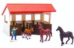 NEW05355D - Chevaux avec personnage et une ferme à monter soi-même