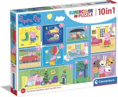 CLE20271 - 10 en 1 puzzle Peppa Pig - 3x18pièces 4x30pièces 2x48pièces et 1x60pièces