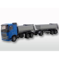 EMEK20354 - Camion benne bleu avec remorque 1 + 2 essieux – VOLVO FH16 6x4
