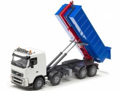 EMEK20752 - Camion porteur avec ampliroll de couleur bleu - VOLVO FH 8x4 blanc