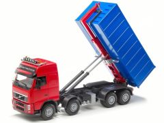 EMEK20855 - Camion porteur avec ampliroll de couleur rouge - VOLVO FH GLOBTROTTER 8x4 blanc