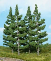 HEK2122 - Décor pour diorama - 4 sapins en relief de 17cm