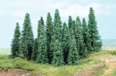 HEK2235 - Décor pour diorama - 10 sapins argentés de 9 à 14cm