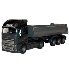 EMEK22353 - Camion noir avec benne basculante 3 essieux - VOLVO FH16 4x2