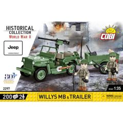 COB2297 - Jeu de construction – 200 pcs – JEEP Willys MB avec remorque