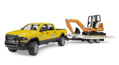 BRU2546 - Voiture avec plateau et mini pelle BRUDER - RAM