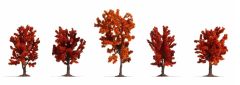NOC25625 - Décor pour diorama – 8 Arbres d'automne Hauteur de 8 à 10 cm