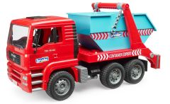 BRU2741 - Camion avec benne déposable - MAN TGA rouge