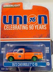 GREEN28120-CVERT - Voiture sous blister 90 ans UNION 76 - CHEVROLET C-10 de 1972 avec jantes vertes