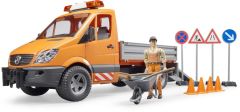 BRU2537 - Utilitaire MERCEDES BENZ communal avec personnage et accessoires