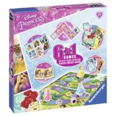 RAV212873 - Jeu de société 6 en 1 du dessin animé DISNEY Princesse