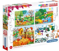 CLE21408 - 4 Puzzles Les 4 saisons – 20-60-100-180 Pièces