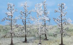 HEK2105 - Décor pour diorama - 5 Arbres d'hiver de 10cm