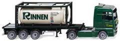 WIK053601 - Camion 4x2 MAN TGX avec remorque 3 essieux. container RINNER 20 pieds citerne