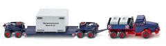 WIK085136 - KRUPP Titan 3 Essieux benne avec plateau surbaissé 4 Essieux avec container Ech:1/87