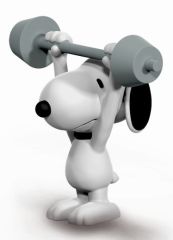 SHL22075 - Figurine de l'univers PEANUTS - Snoopy Haltérophile