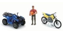 NEW37155E - Ensemble avec 1 quad et 1 moto et le pilote