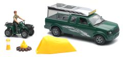 NEW37385A - Ensemble aventure avec un pick-up vert accessoires de camping quad et personnage