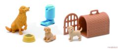 NEW34132D - Coffret d'animaux et accessoires - 1 Chien et 2 chiots