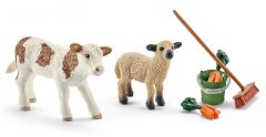SHL41422 - Kit nettoyage étable avec 2 animaux -  1 mouton et 1 veau