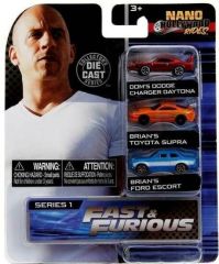 JAD253201001 - Set de 3 Véhicules FAST AND FURIOUS Nano Hollywood rides Pack 2